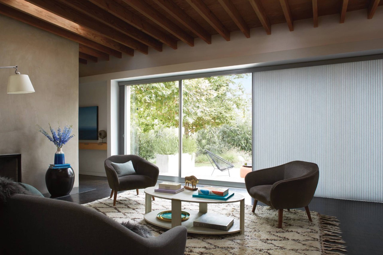 Hunter Douglas cellular shades in a living room near St. Pete Beach, FL